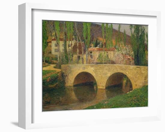 Hamlet by the Bridge-Henri Martin-Framed Giclee Print