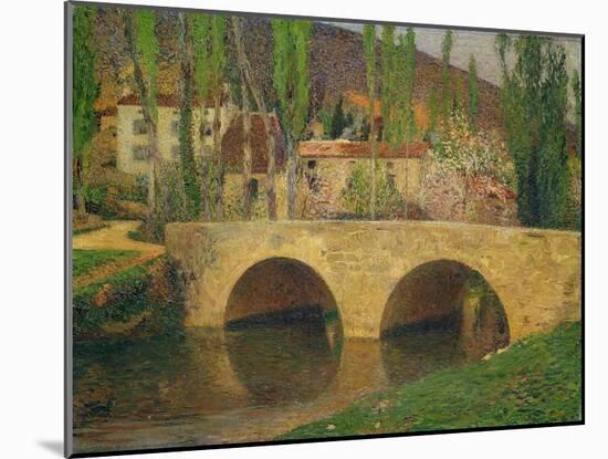 Hamlet by the Bridge-Henri Martin-Mounted Giclee Print