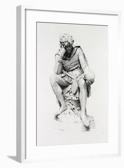 Hamlet, from the Statue by Lord Ronald Gower-Leopold Flameng-Framed Giclee Print