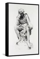 Hamlet, from the Statue by Lord Ronald Gower-Leopold Flameng-Framed Stretched Canvas