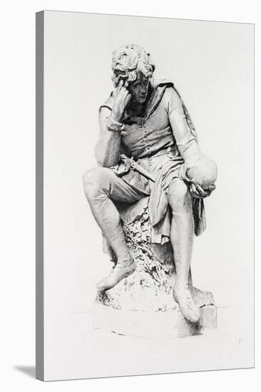 Hamlet, from the Statue by Lord Ronald Gower-Leopold Flameng-Stretched Canvas