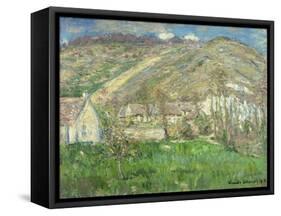 Hamlet in the Cliffs Near Giverny; Hameau De Falaises Pres Giverny, 1885-Claude Monet-Framed Stretched Canvas