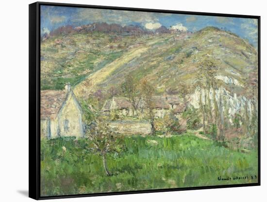 Hamlet in the Cliffs Near Giverny; Hameau De Falaises Pres Giverny, 1885-Claude Monet-Framed Stretched Canvas