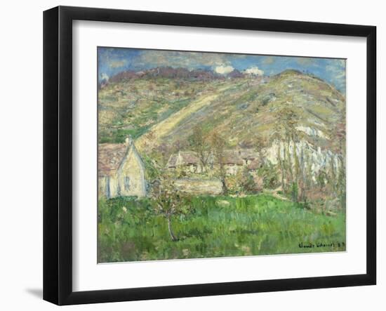 Hamlet in the Cliffs Near Giverny; Hameau De Falaises Pres Giverny, 1885-Claude Monet-Framed Giclee Print