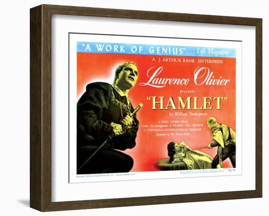 Hamlet, Laurence Olivier, Eileen Herlie, 1948-null-Framed Art Print