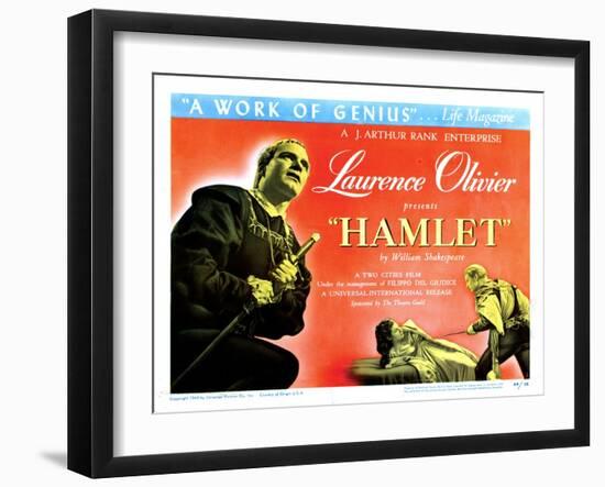 Hamlet, Laurence Olivier, Eileen Herlie, 1948-null-Framed Art Print