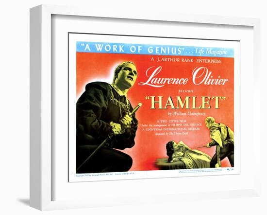 Hamlet, Laurence Olivier, Eileen Herlie, 1948-null-Framed Art Print