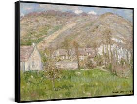 Hamlet on the Cliffs Near Giverny 1883-Claude Monet-Framed Stretched Canvas