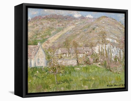 Hamlet on the Cliffs Near Giverny 1883-Claude Monet-Framed Stretched Canvas