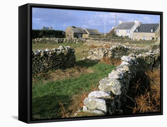 Hamlet on the Pointe De Roc'H Hir, Ile d'Ouessant, Breton Islands, Finistere, Brittany, France-Bruno Barbier-Framed Stretched Canvas