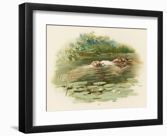 Hamlet, Ophelia Drowns-Harold Copping-Framed Art Print