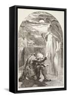 Hamlet Sees the Ghost, the Spirit of His Father, from 'The Illustrated Library Shakespeare',…-null-Framed Stretched Canvas