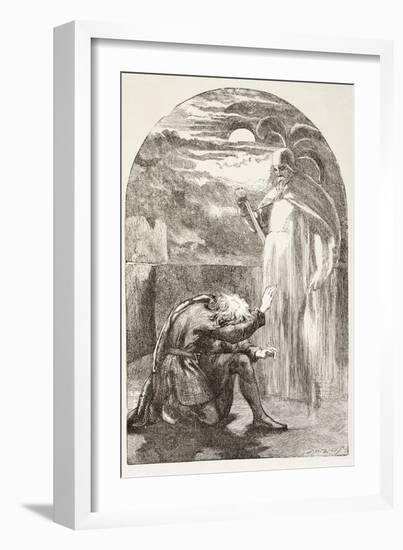 Hamlet Sees the Ghost, the Spirit of His Father, from 'The Illustrated Library Shakespeare',…-null-Framed Giclee Print