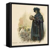 Hamlet with Yorick's Skull-Walter Paget-Framed Stretched Canvas