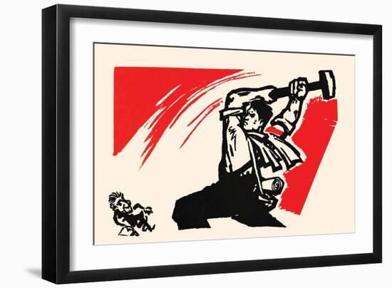 Hammer the West-Chinese Government-Framed Art Print