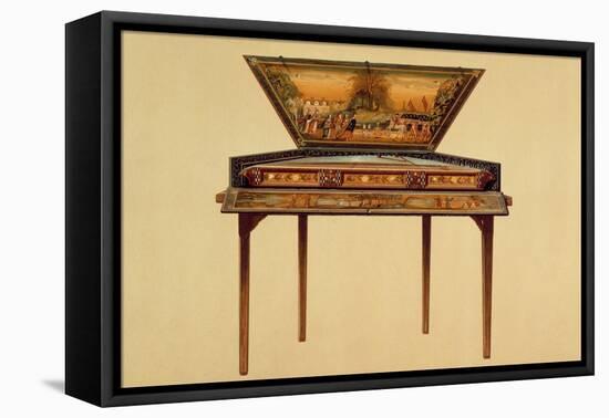 Hammered Dulcimer in a Painted Soundbox, 18th Century, from 'Musical Instruments' (Coloured Litho)-Alfred James Hipkins-Framed Stretched Canvas