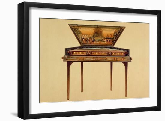 Hammered Dulcimer in a Painted Soundbox, 18th Century, from 'Musical Instruments' (Coloured Litho)-Alfred James Hipkins-Framed Giclee Print