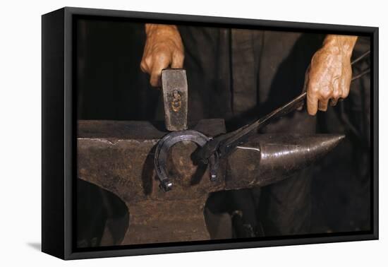 Hammering Horseshoe-William P. Gottlieb-Framed Stretched Canvas