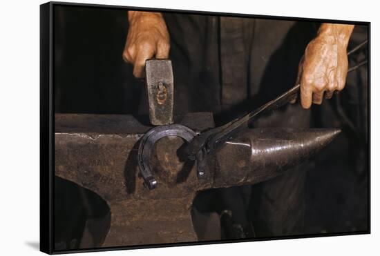 Hammering Horseshoe-William P. Gottlieb-Framed Stretched Canvas