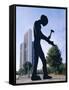 Hammering Man Sculpture, Frankfurt, Germany, Europe-Hans Peter Merten-Framed Stretched Canvas