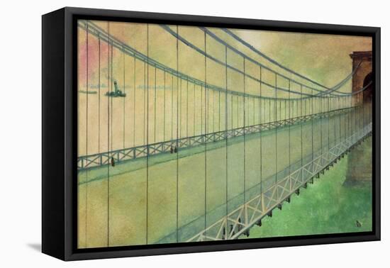 Hammersmith Bridge after the Boat Race-George Adamson-Framed Stretched Canvas