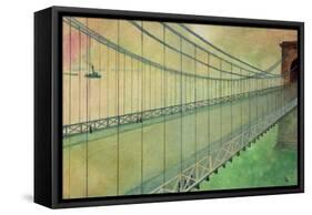 Hammersmith Bridge after the Boat Race-George Adamson-Framed Stretched Canvas