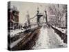 Hammersmith Bridge in the Snow, 2009-Peter Brown-Stretched Canvas