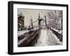 Hammersmith Bridge in the Snow, 2009-Peter Brown-Framed Giclee Print