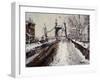 Hammersmith Bridge in the Snow, 2009-Peter Brown-Framed Giclee Print