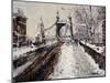Hammersmith Bridge in the Snow, 2009-Peter Brown-Mounted Giclee Print