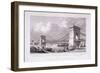 Hammersmith Bridge with Water Vessels on the River Thames, Hammersmith, London, 1828-Thomas Higham-Framed Giclee Print