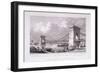 Hammersmith Bridge with Water Vessels on the River Thames, Hammersmith, London, 1828-Thomas Higham-Framed Giclee Print