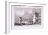 Hammersmith Bridge with Water Vessels on the River Thames, Hammersmith, London, 1828-Thomas Higham-Framed Giclee Print