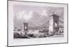 Hammersmith Bridge with Water Vessels on the River Thames, Hammersmith, London, 1828-Thomas Higham-Mounted Giclee Print