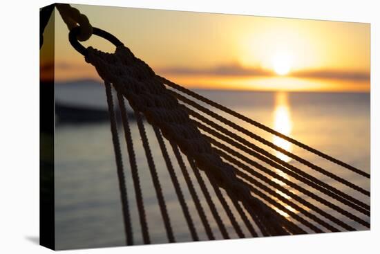 Hammock and Beach at Sunset-Frank Fell-Stretched Canvas