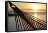 Hammock and Beach at Sunset-Frank Fell-Framed Stretched Canvas