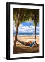 Hammock and Palms-Lantern Press-Framed Art Print