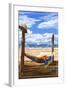 Hammock and Posts-Lantern Press-Framed Art Print