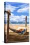 Hammock and Posts-Lantern Press-Stretched Canvas