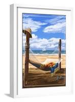 Hammock and Posts-Lantern Press-Framed Art Print