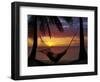 Hammock and Sunset, Plantation Island Resort, Malolo Lailai Island, Mamanuca Islands, Fiji-David Wall-Framed Photographic Print