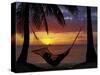 Hammock and Sunset, Plantation Island Resort, Malolo Lailai Island, Mamanuca Islands, Fiji-David Wall-Stretched Canvas