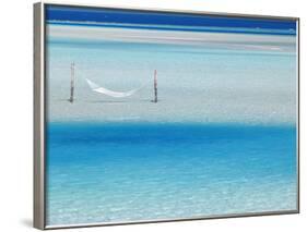 Hammock Hanging in Shallow Clear Water, Maldives, Indian Ocean, Asia-Sakis Papadopoulos-Framed Photographic Print