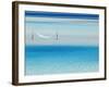 Hammock Hanging in Shallow Clear Water, Maldives, Indian Ocean, Asia-Sakis Papadopoulos-Framed Photographic Print