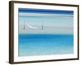 Hammock Hanging in Shallow Clear Water, Maldives, Indian Ocean, Asia-Sakis Papadopoulos-Framed Photographic Print