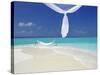 Hammock Hanging in Shallow Clear Water, the Maldives, Indian Ocean, Asia-Sakis Papadopoulos-Stretched Canvas