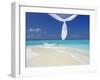 Hammock Hanging in Shallow Clear Water, the Maldives, Indian Ocean, Asia-Sakis Papadopoulos-Framed Photographic Print