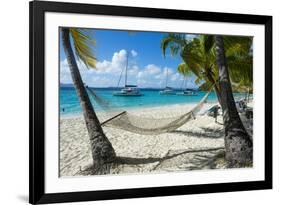 Hammock hanging on famous White Bay, Jost Van Dyke, British Virgin Islands, West Indies, Caribbean,-Michael Runkel-Framed Photographic Print