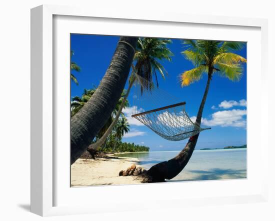 Hammock Hanging Seaside-Randy Faris-Framed Photographic Print