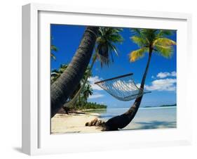 Hammock Hanging Seaside-Randy Faris-Framed Photographic Print